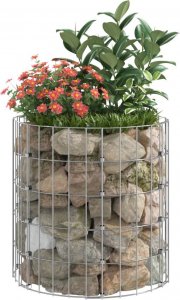 vidaXL vidaXL Okrągła donica gabionowa, podniesiona, stal, 50x50 cm 6