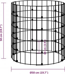 vidaXL vidaXL Okrągła donica gabionowa, podniesiona, stal, 50x50 cm 7