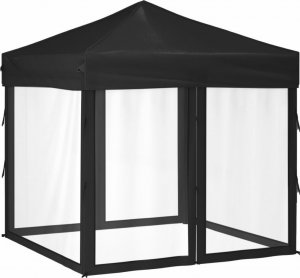 vidaXL vidaXL Składany namiot imprezowy ze ściankami, czarny, 2x2 m 2