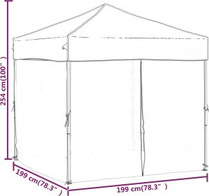 vidaXL vidaXL Składany namiot imprezowy ze ściankami, taupe, 2x2 m 9