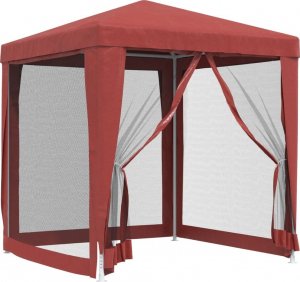 vidaXL vidaXL Namiot imprezowy z 4 siatkowymi ścianami, czerwony, 2x2 m, HDPE 2