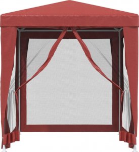 vidaXL vidaXL Namiot imprezowy z 4 siatkowymi ścianami, czerwony, 2x2 m, HDPE 3
