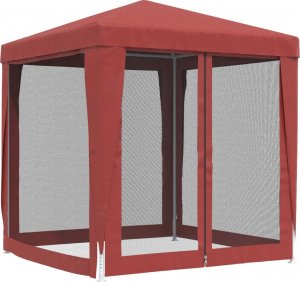 vidaXL vidaXL Namiot imprezowy z 4 siatkowymi ścianami, czerwony, 2x2 m, HDPE 5