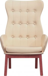 vidaXL vidaXL Fotel wypoczynkowy, kremowy, obity tkaniną 3