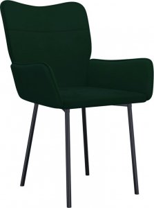 vidaXL vidaXL Krzesła stołowe, 2 szt., ciemnozielone, obite aksamitem 3