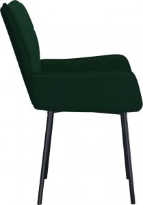 vidaXL vidaXL Krzesła stołowe, 2 szt., ciemnozielone, obite aksamitem 5