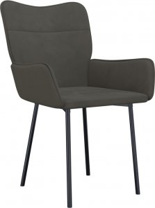 vidaXL vidaXL Krzesła stołowe, 2 szt., ciemnoszare, obite aksamitem 3