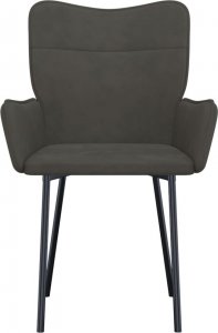 vidaXL vidaXL Krzesła stołowe, 2 szt., ciemnoszare, obite aksamitem 4