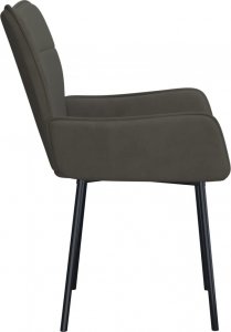 vidaXL vidaXL Krzesła stołowe, 2 szt., ciemnoszare, obite aksamitem 5