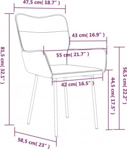 vidaXL vidaXL Krzesła stołowe, 2 szt., ciemnoszare, obite aksamitem 9