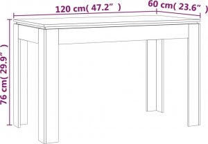 vidaXL vidaXL Stół jadalniany, szary dąb sonoma, 120x60x76 cm 6