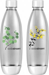 Sodastream Litrowa Butelka SodaStream biała Fuse wzór roślinny Twinpack 1