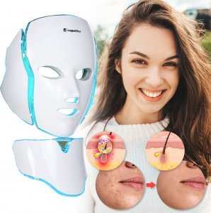 inSPORTline Pielęgnacyjna maska LED na twarz i szyję terapia fotonowa inSPORTline Hilmana 18