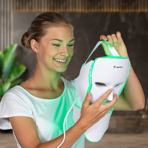 inSPORTline Pielęgnacyjna maska LED na twarz i szyję terapia fotonowa inSPORTline Hilmana 19