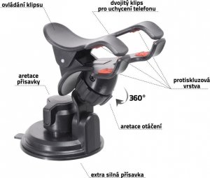 Compass Uchwyt na telefon - GPS na przyssawkę DOUBLE CLIPS 6