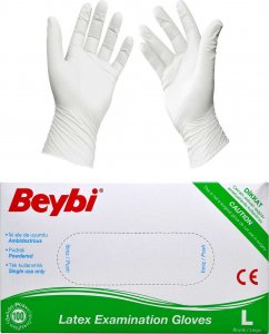 Beybi BEYBI  Rękawice Ochronne Lateksowe L (100 Sztuk) 2