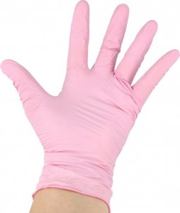 Zarys Rękawice diagnostyczne, bezpudrowe, różowe 100 szt. 1