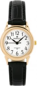 Zegarek Perfect ZEGAREK DAMSKI PERFECT A4211-W - czarny / złoty (zp845a) 1