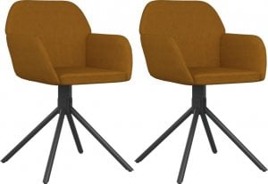 vidaXL vidaXL Obrotowe krzesła stołowe, 2 szt., brązowe, obite aksamitem 1