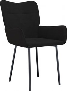vidaXL vidaXL Krzesła stołowe, 2 szt., czarne, obite aksamitem 3