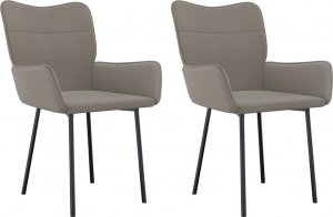 vidaXL vidaXL Krzesła stołowe, 2 szt., jasnoszare, obite aksamitem 2