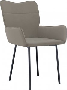 vidaXL vidaXL Krzesła stołowe, 2 szt., jasnoszare, obite aksamitem 3