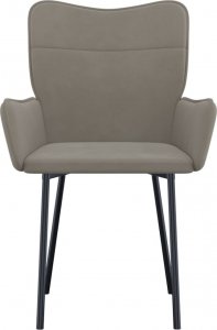 vidaXL vidaXL Krzesła stołowe, 2 szt., jasnoszare, obite aksamitem 4