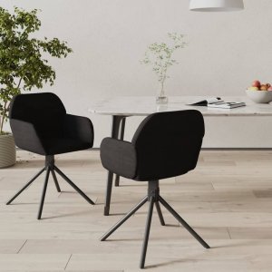 vidaXL vidaXL Obrotowe krzesła stołowe, 2 szt., czarne, obite aksamitem 1