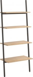 vidaXL vidaXL Regał drabina z 4 półkami, jasnobrązowo-czarny, 64x34x150,5 cm 2