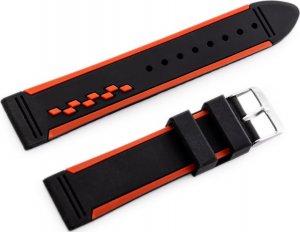 Pacific Pasek gumowy do zegarka U06 - czarny/bordowy- 20mm 2