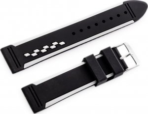 Pacific Pasek gumowy do zegarka U06 - czarny/biały - 22mm 2