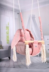 Huśtawka Love Gifts Huśtawka dla dzieci Królik+pas bezp. /róż 3