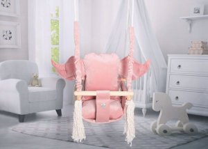 Huśtawka Love Gifts Huśtawka dla dzieci Królik+pas bezp. /róż 5