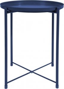 OEM Stolik okrągły metalowy w stylu Loft - ciemnoniebieski 3