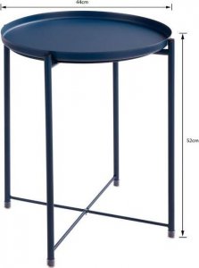 OEM Stolik okrągły metalowy w stylu Loft - ciemnoniebieski 8