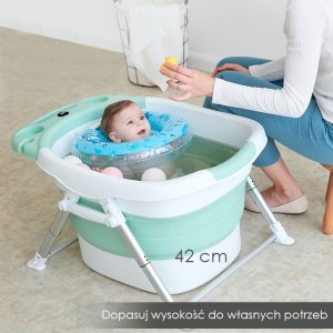 OEM Wanienka składana do kąpieli dla dzieci z poduszką w kolorze miętowym - zielona 1