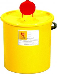 Artech Pojemnik na odpady ostre z otworem wrzutowym wym. 75 x 33 mm, poj. 10l (Kolor czerwony) 2