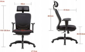 Krzesło biurowe Office Products Fotel biurowy OFFICE PRODUCTS Zakynthos, czarny 7