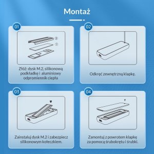 Kieszeń Orico dysku SSD M.2 NVMe 20 Gbps 14