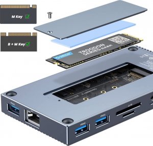 Stacja/replikator Orico NVMe z portami USB-A, HDMI 4K, USB-C PD 100W (CDH-9N-GY-BP) 6