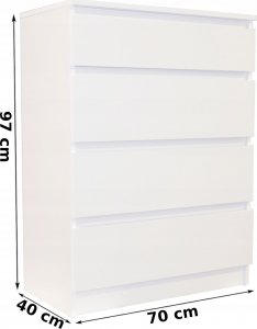 SARA KOMODA COCO, SZAFKA, SALON BIAŁA 4 SZUFLADY 2