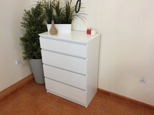 SARA KOMODA COCO, SZAFKA, SALON BIAŁA 4 SZUFLADY 5