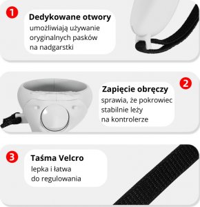 Vortex Virtual Reality Pokrowiec na uchwyt do kontrolerów do Oculus Quest 2 szary 4