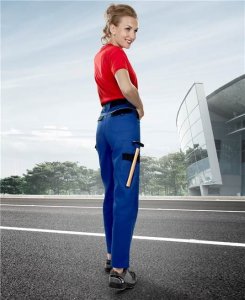 Ardon COOL TREND Ardon - klasyczne damskie spodnie robocze do pasa 100% bawełna o sportowym kroju - Niebieski H8191 40 2