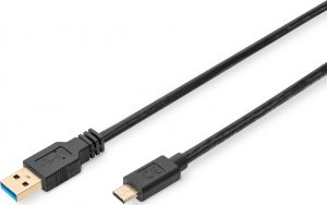 Kabel USB Digitus USB-A - USB-C 1 m Czarny (DB-300146-010-S) 1