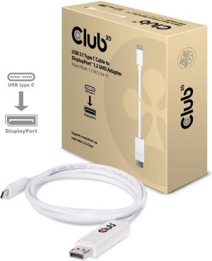 Kabel USB Club 3D USB-C - DisplayPort 1.2 m Biały (CAC-1517) 3