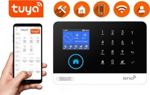 Huxgo Bezprzewodowy alarm GSM + WiFi HXA003 2G z aplikacją TUYA SMART - C3 + syrena bezprzewodowa 8
