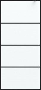 vidaXL vidaXL Ścianka prysznicowa, czarna, 90x195 cm, mrożone szkło ESG 3