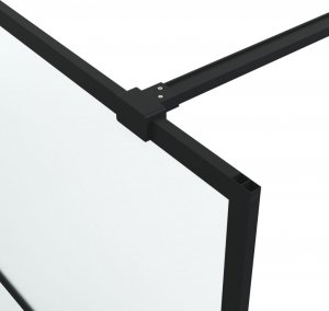 vidaXL vidaXL Ścianka prysznicowa, czarna, 90x195 cm, mrożone szkło ESG 6