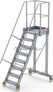 Lero Aluminiowy podest roboczy jezdny (wys. 196 cm, 8 stopni, 4 koła) 5